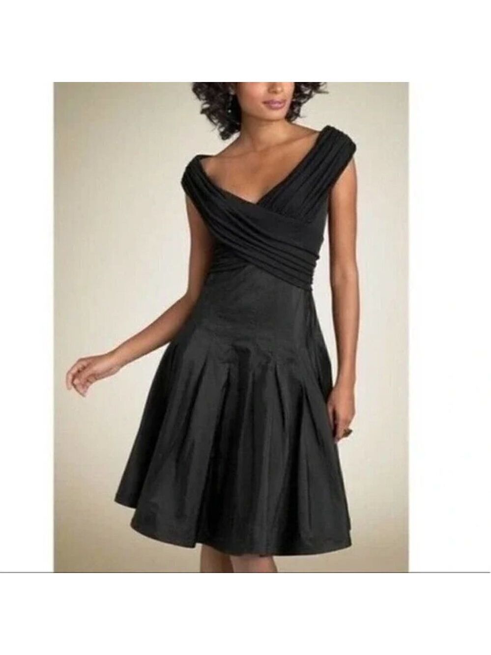 TADASHI Shoji | Black Taffeta Fit And Flare Dress
